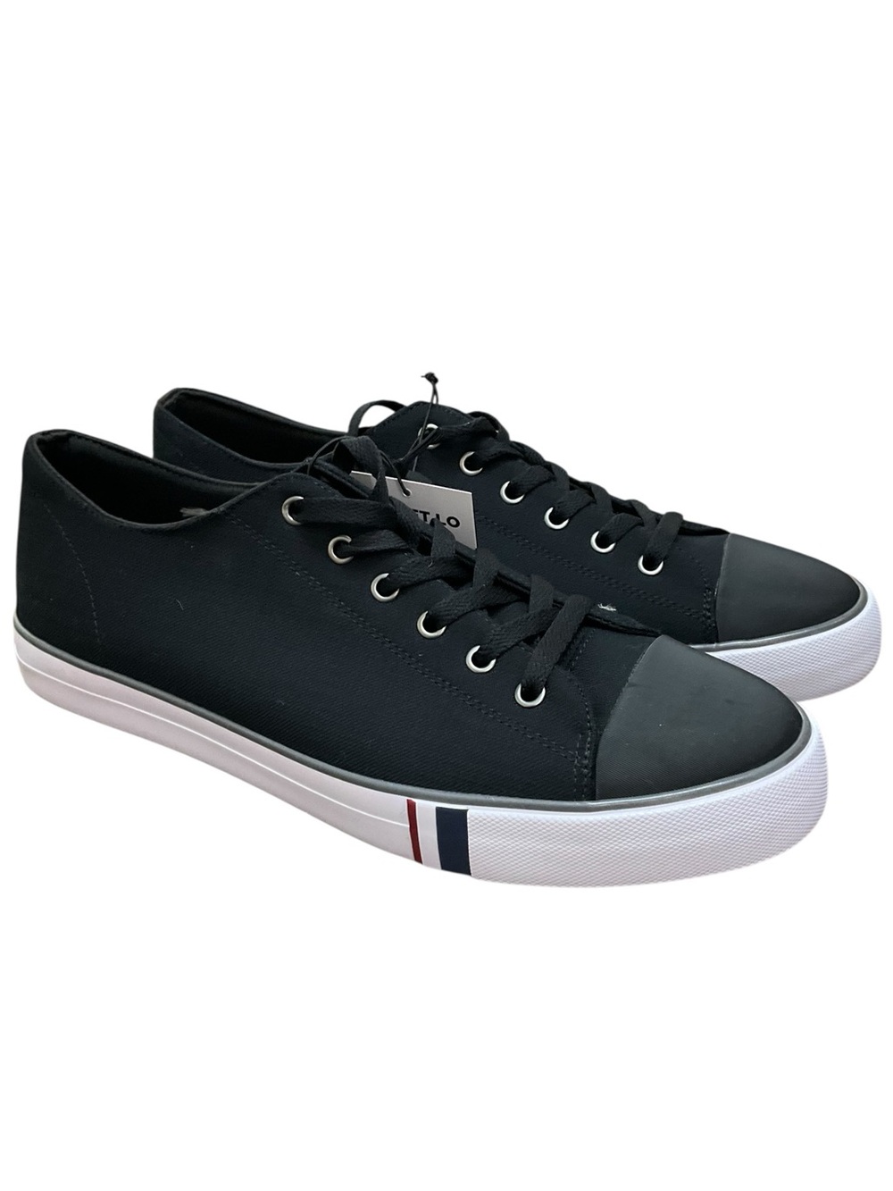Ben Sherman Black Low-Top Canvas Sneakers Size 10.5 NEW NIB